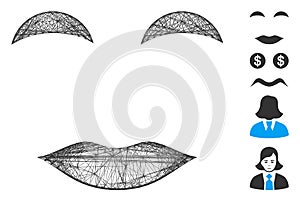 Linear Lady Smile Vector Mesh