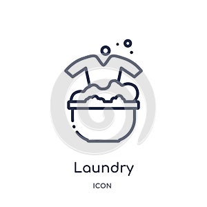 Linear laundry icon from Cleaning outline collection. Thin line laundry vector isolated on white background. laundry trendy photo