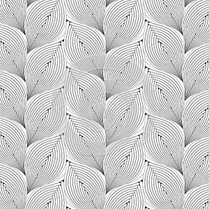 Linear leaves vector pattern, repeating leaf on herringbone styles. Pattern is clean for fabric, wallpaper, printing.