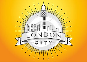 Linear London Skyline Vector Icon Design