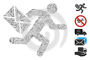 Linear Mail Courier Icon Vector Collage