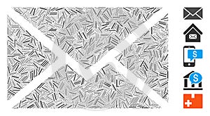 Linear Mail Icon Vector Mosaic