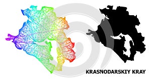 Linear Map of Krasnodarskiy Kray with Rainbow Colored Gradient