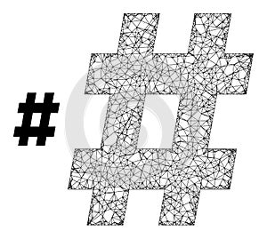 Linear Mesh Hashtag Icon