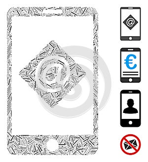 Linear Mobile Email Icon Vector Mosaic