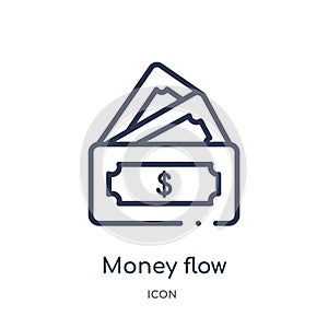 Linear money flow icon from Crowdfunding outline collection. Thin line money flow vector isolated on white background. money flow