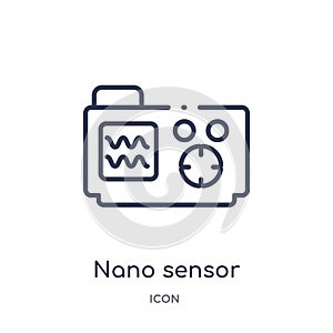 Linear nano sensor icon from Artificial intellegence and future technology outline collection. Thin line nano sensor vector