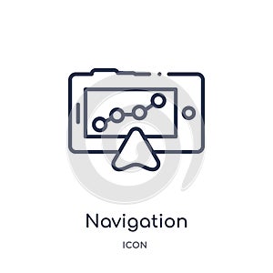 Linear navigation icon from Cursor outline collection. Thin line navigation vector isolated on white background. navigation trendy