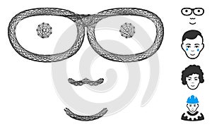 Linear Nerd Face Vector Mesh