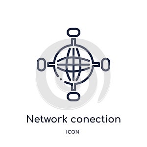 Linear network conection icon from Internet security and networking outline collection. Thin line network conection icon isolated photo