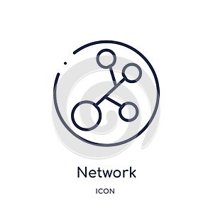 Linear network icon from Artifical intelligence outline collection. Thin line network vector isolated on white background. network
