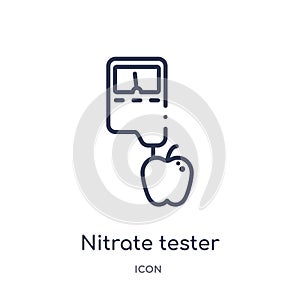 Linear nitrate tester icon from Electronics outline collection. Thin line nitrate tester icon isolated on white background.