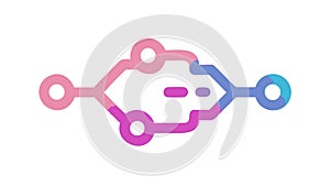 Linear Node Connection: Abstract Network Flow, vector design Generative AI