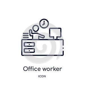 Linear office worker icon from Humans outline collection. Thin line office worker icon isolated on white background. office worker