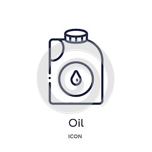 Linear oil icon from Industry outline collection. Thin line oil icon isolated on white background. oil trendy illustration