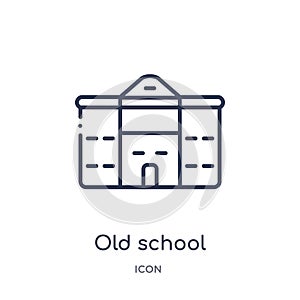 Linear old school icon from Education outline collection. Thin line old school vector isolated on white background. old school