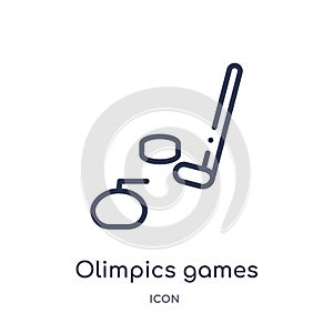 Linear olimpics games icon from Health outline collection. Thin line olimpics games icon isolated on white background. olimpics