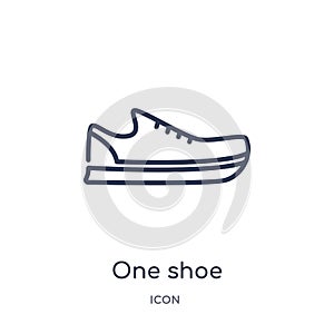 Linear one shoe icon from Fashion outline collection. Thin line one shoe icon isolated on white background. one shoe trendy