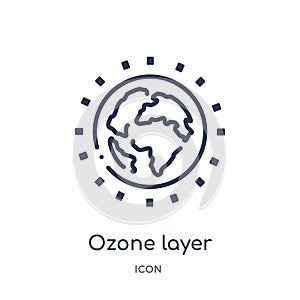 Linear ozone layer icon from Ecology outline collection. Thin line ozone layer vector isolated on white background. ozone layer