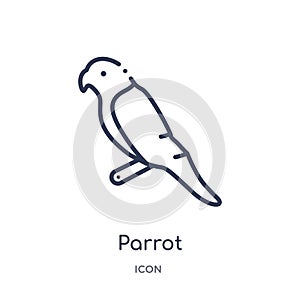 Linear parrot icon from Brazilia outline collection. Thin line parrot vector isolated on white background. parrot trendy