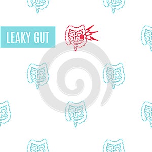 Linear pattern medical poster for leaky gut disorder