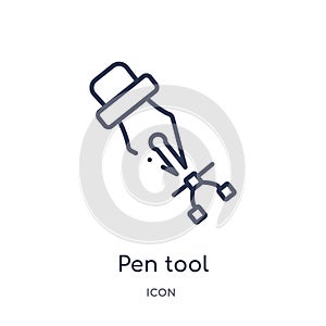 Linear pen tool icon from Edit outline collection. Thin line pen tool vector isolated on white background. pen tool trendy