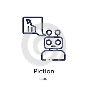Linear piction icon from Artifical intelligence outline collection. Thin line piction vector isolated on white background. piction