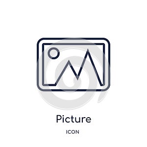 Linear picture icon from Electronic stuff fill outline collection. Thin line picture vector isolated on white background. picture