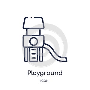 Linear playground icon from Entertainment and arcade outline collection. Thin line playground vector isolated on white background