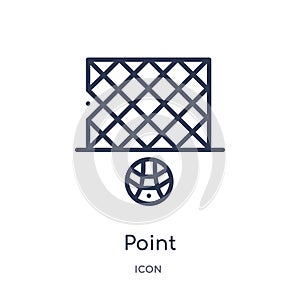 Linear point icon from Football outline collection. Thin line point vector isolated on white background. point trendy illustration