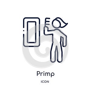 Linear primp icon from Hygiene outline collection. Thin line primp icon isolated on white background. primp trendy illustration