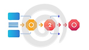 Linear Process Flow with Numbered Steps, Infographic Design, vector design Generative AI