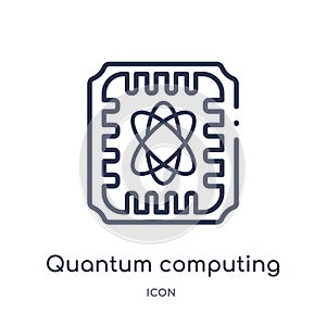 Linear quantum computing icon from Artificial intellegence and future technology outline collection. Thin line quantum computing