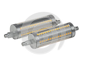 Linear R7S LED bulb isolated on white