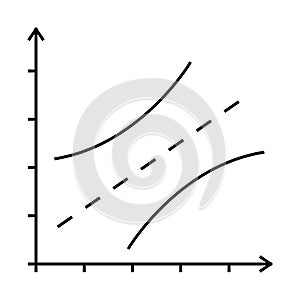 linear regression line icon vector illustration