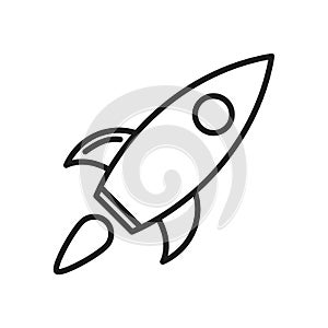 Linear rocket icon. Vector illustration