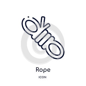 Linear rope icon from Camping outline collection. Thin line rope vector isolated on white background. rope trendy illustration