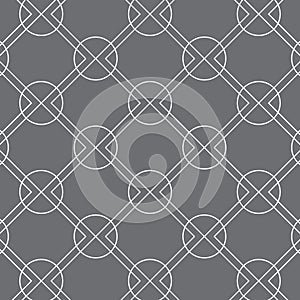 Linear rounded diamond shape and circle, vector pattern.Pattern is clean for fabric, wallpaper, printing.