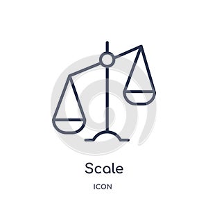 Linear scale icon from Delivery and logistic outline collection. Thin line scale vector isolated on white background. scale trendy photo