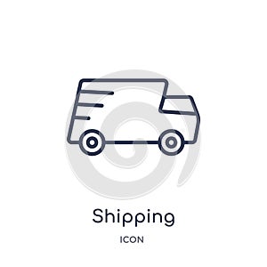 Linear shipping icon from Delivery and logistic outline collection. Thin line shipping vector isolated on white background. photo