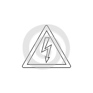 Linear Sign of danger high voltage symbol. Stock Vector illustration isolated on white background