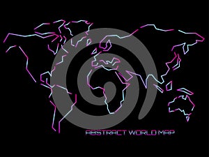 Linear silhouette World Map. Outline minimal style design