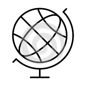 Linear simple globe navigation equipment icon vector illustration school geography education, travel