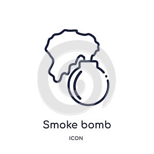 Linear smoke bomb icon from Asian outline collection. Thin line smoke bomb vector isolated on white background. smoke bomb trendy