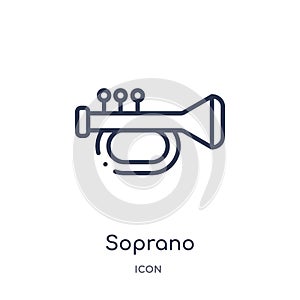 Linear soprano icon from Entertainment and arcade outline collection. Thin line soprano vector isolated on white background.