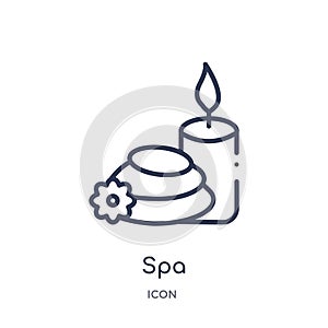 Linear spa icon from Beauty outline collection. Thin line spa vector isolated on white background. spa trendy illustration