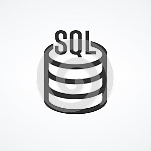 Linear sql icon from Internet security and networking outline collection. Stock Vector illustration isolated on white background