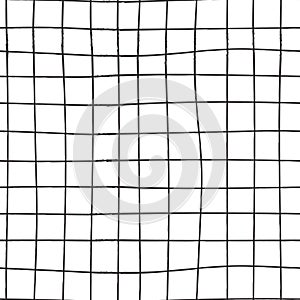 Linear square pattern. Different seamless textures made in hand drawn pencil style.