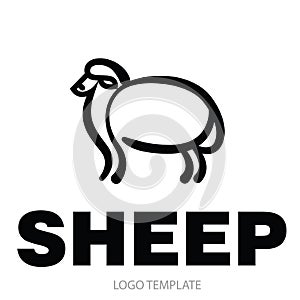 Linear stylized drawing of sheep