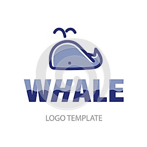 Linear stylized drawing of whale